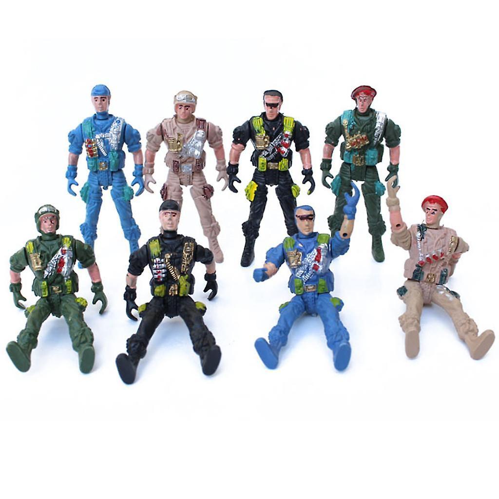Army Combat Game Toys Soldier Set with Zipper Backpack 9cm
