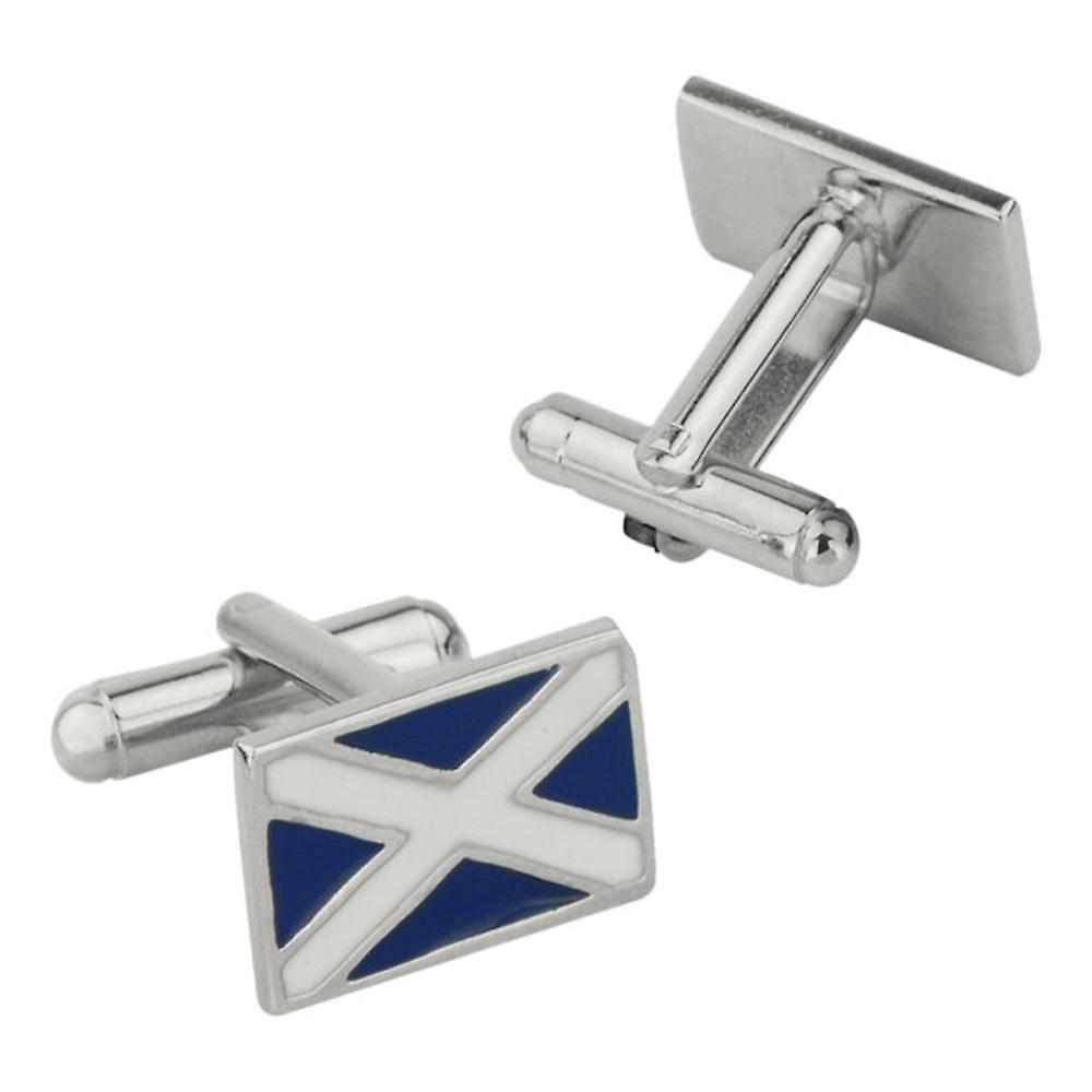 Pewter Scottish National Flag Of Scotland Saltire Pair of Cufflinks