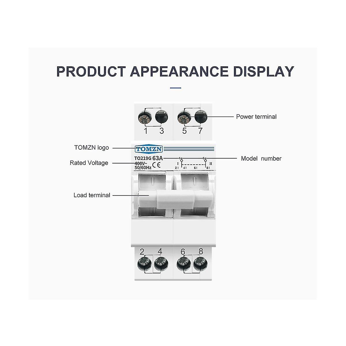 To219g 2p 63a Manual Transfer Isolating Switch Interlock Circuit Breaker