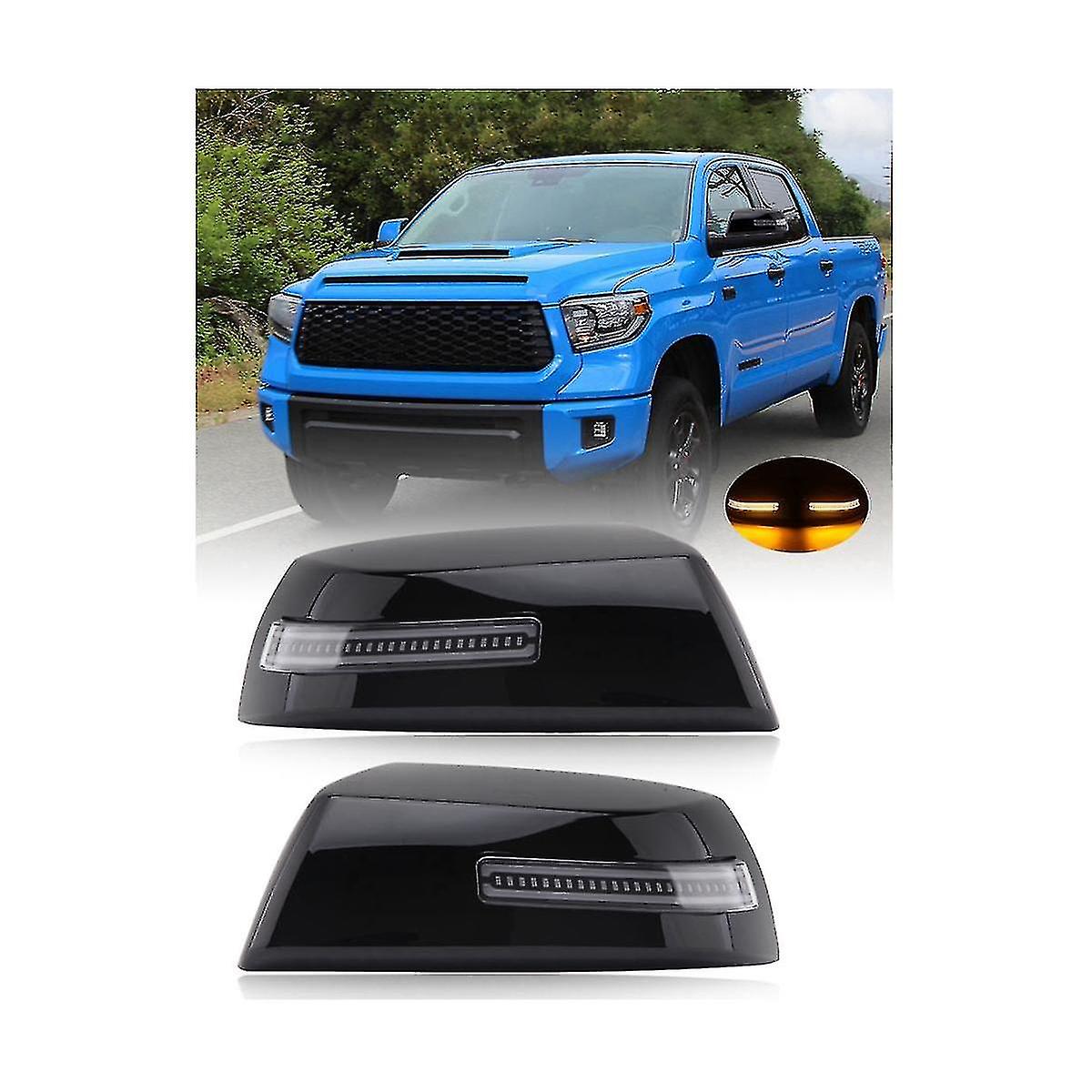 Car Side Rear Mirror Cover Led Turn Signal For 2007-2020 Dynamic Lights Mirror Covers Black