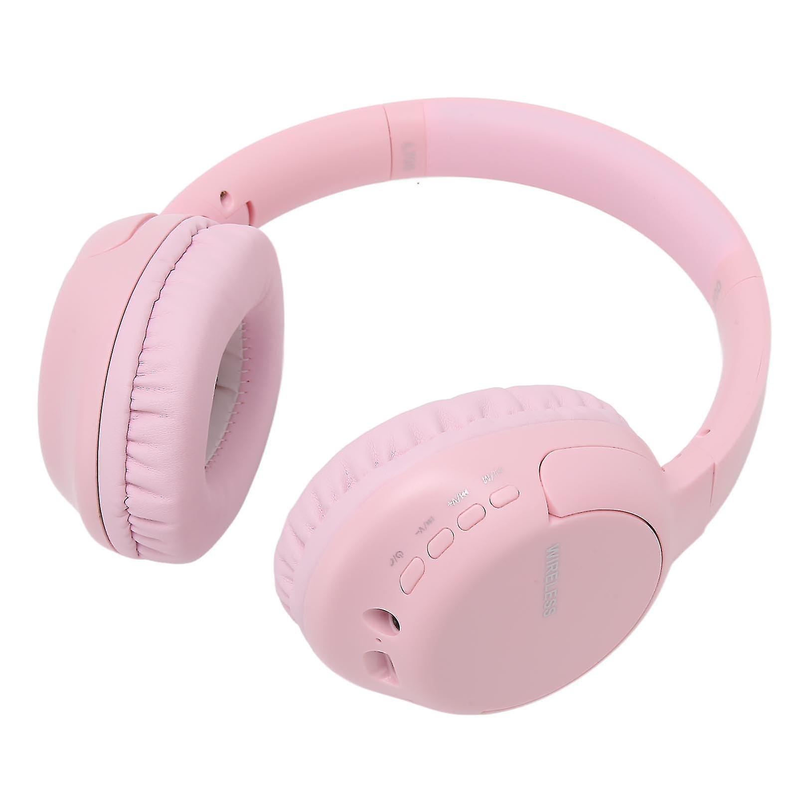 L700 Wireless On Ear Headphone Support Memory Card LINEIN Mode Bluetooth Headset with Microphone for Phone Laptop Pink 