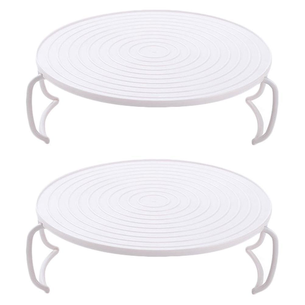 2pcs Rouded Mircrowave Oven Rack Layered Steaming Tray Kitchen Accessory