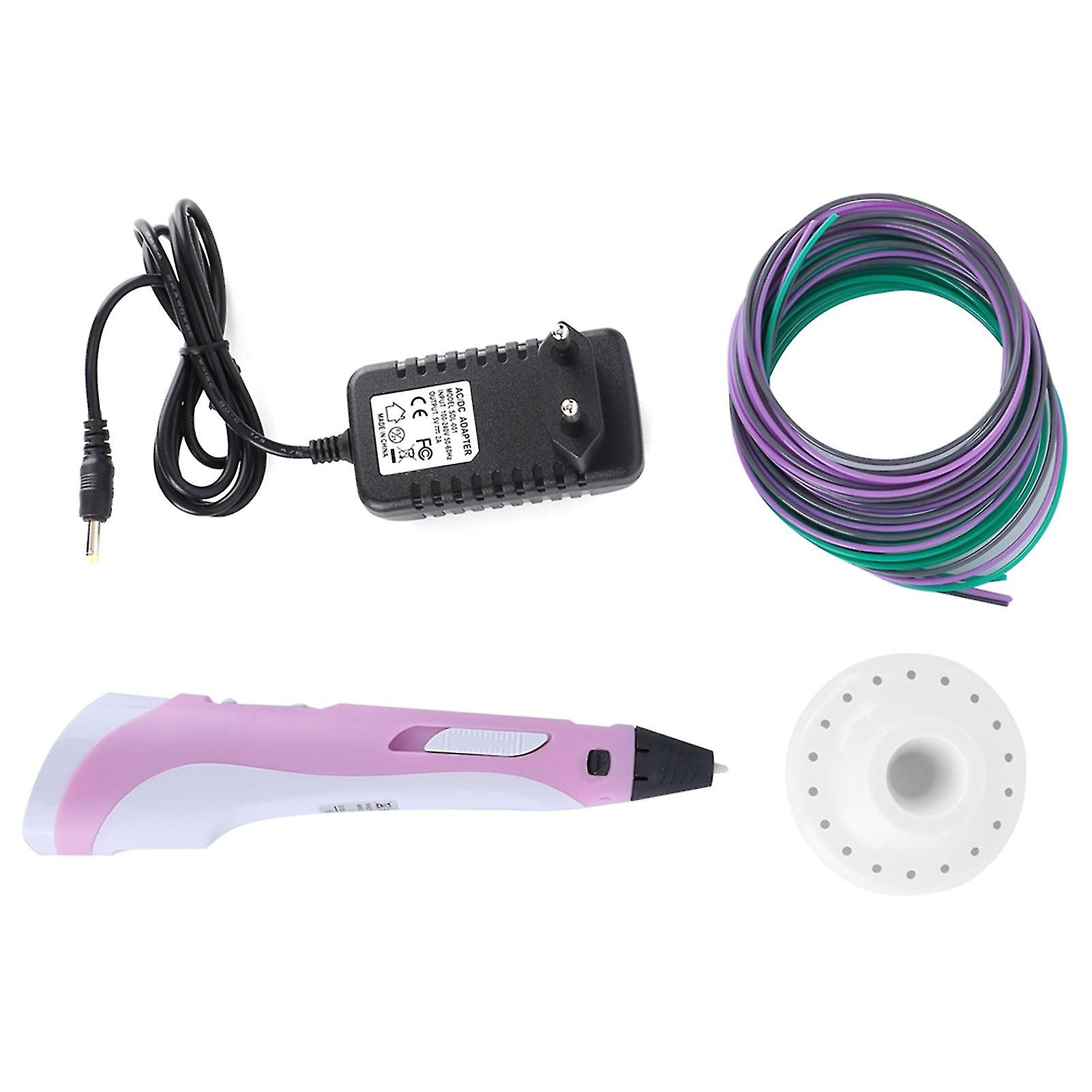 Creative 3D Printing Pen with OLED Screen for PLA/ABS, DIY Tool for All Ages, Pink EU Plug