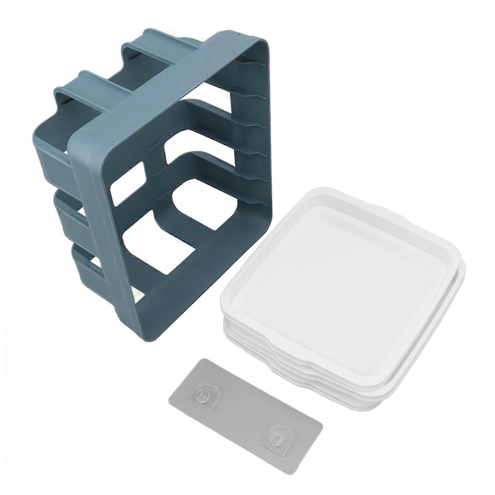 Food Platter Rectangular Side Dish Plate ABS Serving Tray with Bracket for Home Kitchen