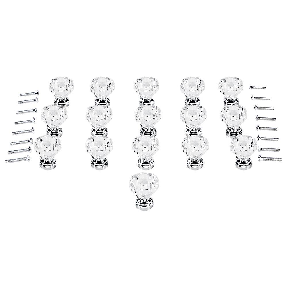 16PCS 25mm Diamond Shape Acrylic Knobs Furniture Drawer Cabinet Cupboard Wardrobe Pull Handle