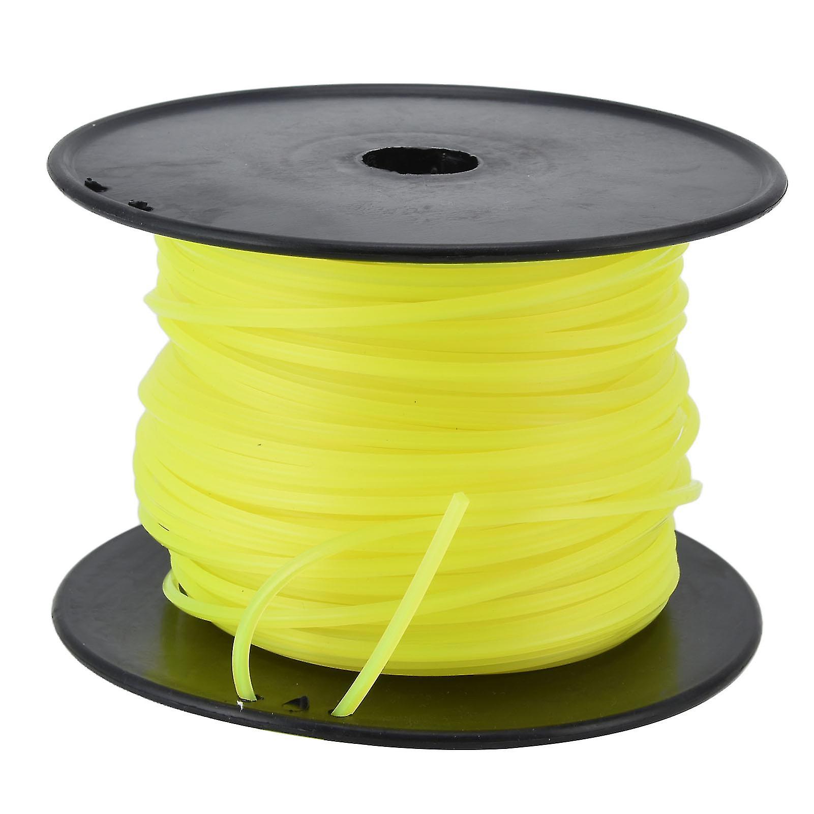 3mm String Trimmer Line Quadrate Grass Trimmer Line Lawn Mower Line for Husqvarna Yellow 70m / 229.7ft