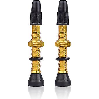 2 Stück Presta Tubeless Fahrradventile; Hochwertiger Tubeless Presta Ventilschaft aus Messing (40mm)