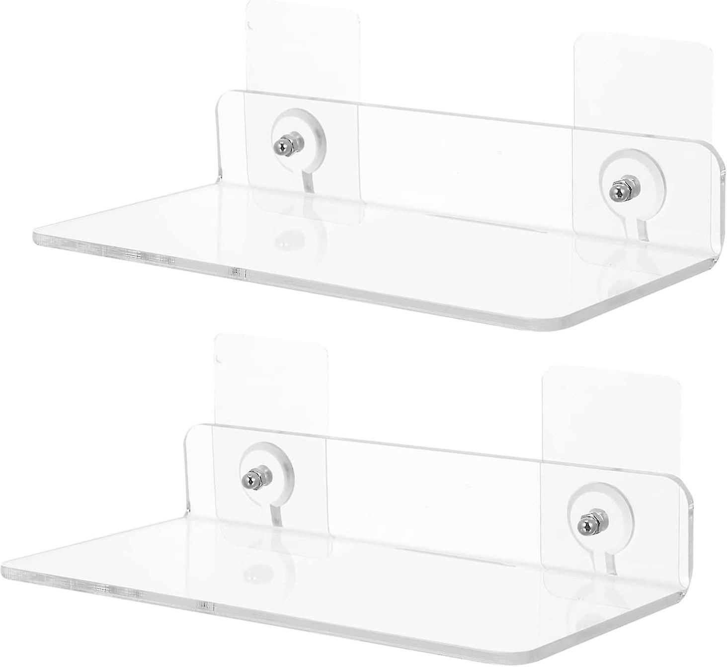 2 Stück schwimmendes Badezimmerregal klares Acryl-Duschgerüst kosmetischer Gewürzhalter für Toilettenküche