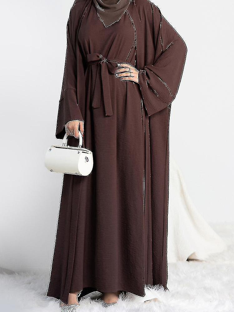 3 Pieces Set Abaya Dress Arab Women Clothing Suit With Out Abaya, Inner Dress And Scarf
