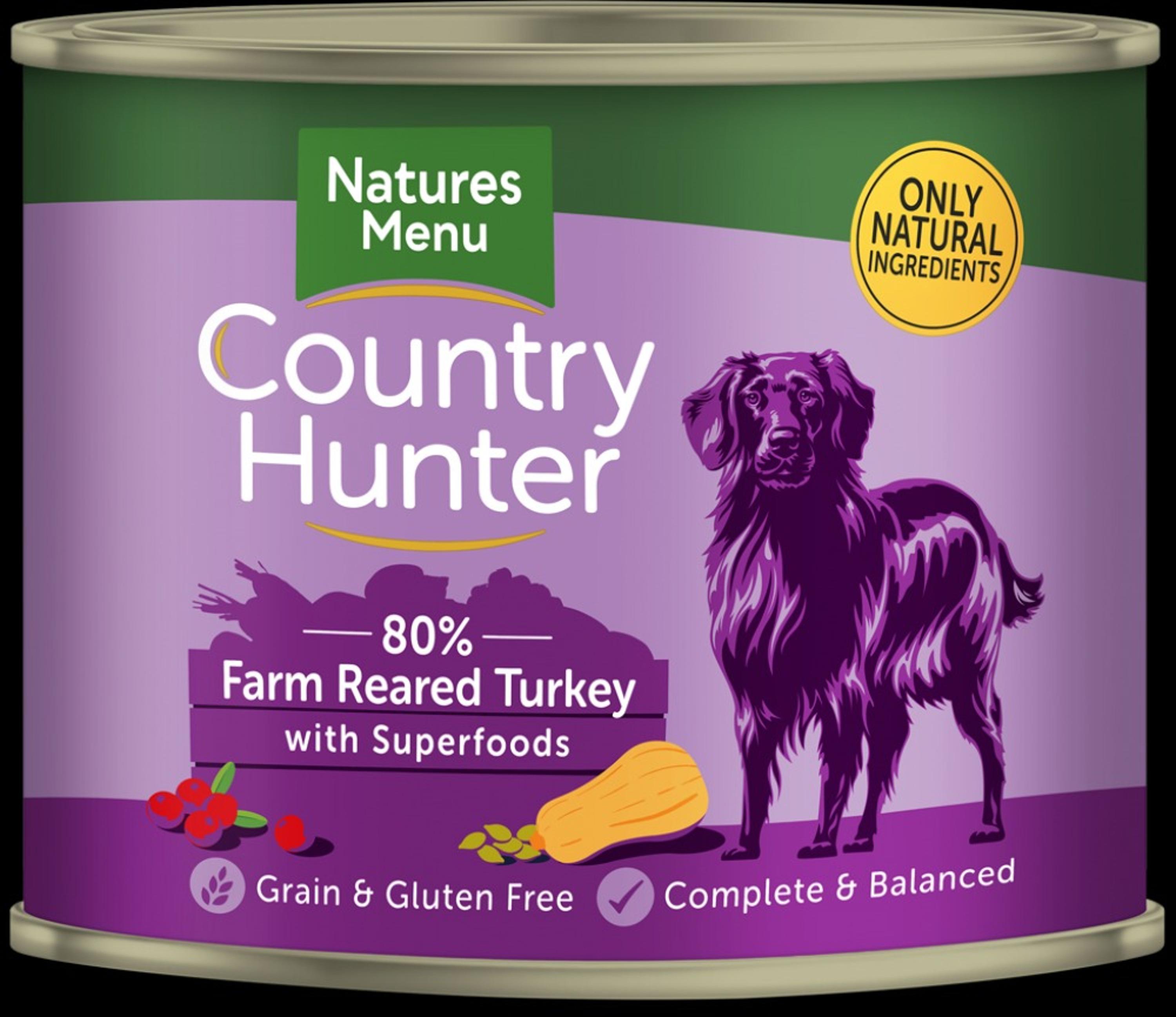 Natures Menu Country Hunter Farm 饲养火鸡狗湿粮 3 x 600g