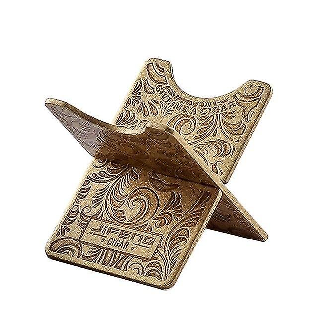 Cigar Cutters Punches Copper Folding Cigar Stand Rack Retro Metal Cigar Holder With Leather Sheath Smoke Accessories