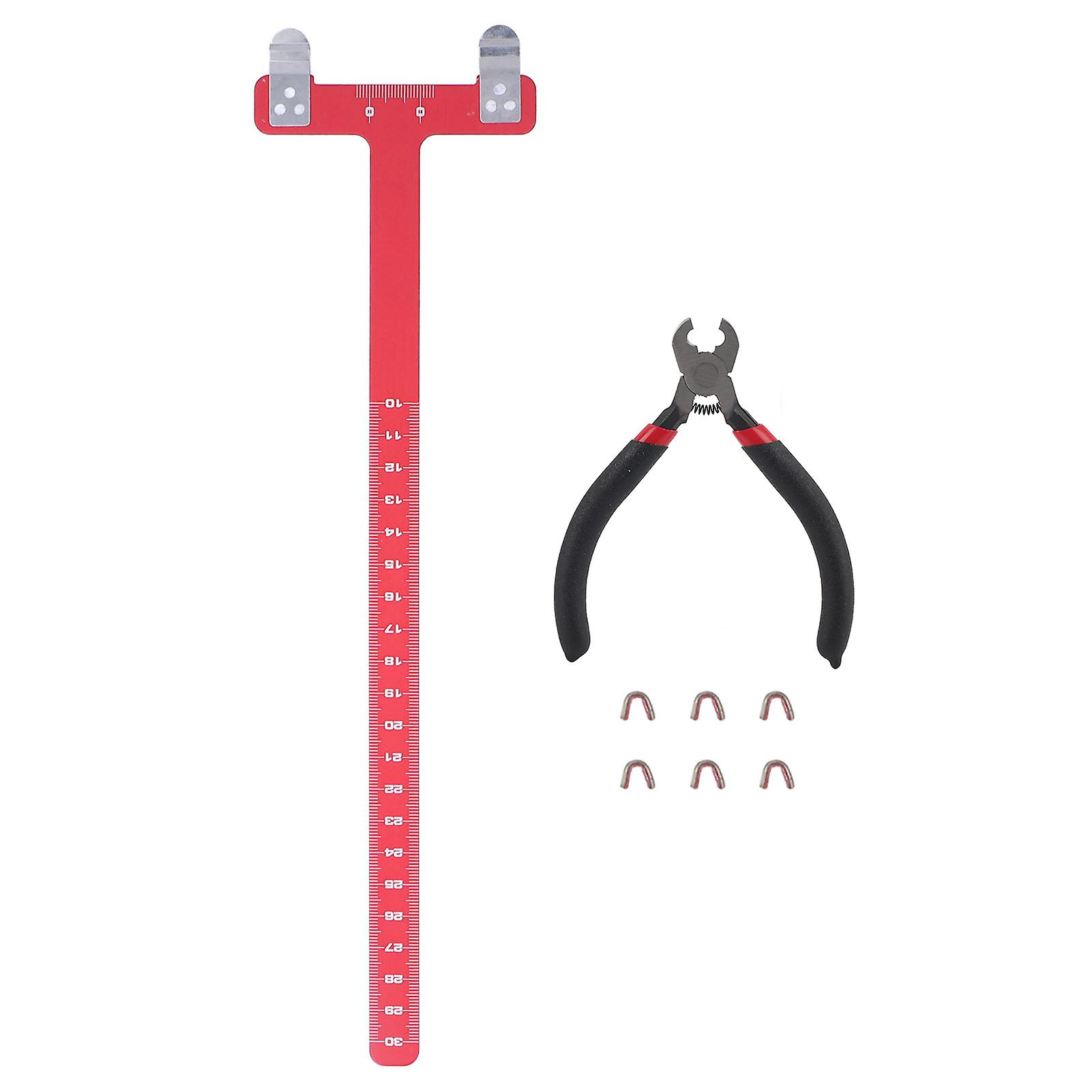 Ensemble de points d'encochage pour corde d'arc, pince à boucle en laiton, règle de mesure en forme de T