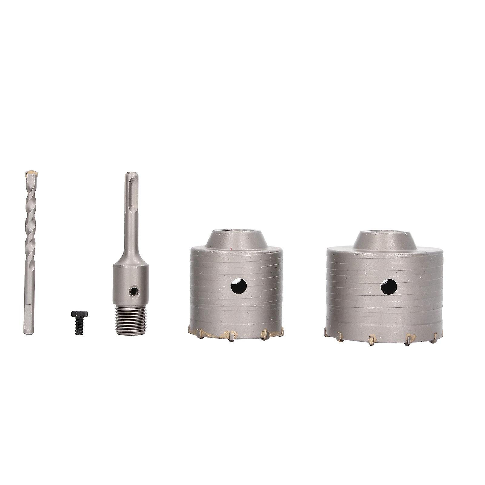 Qukaim Concrete Hole Saw Set 5Pcs Concrete Hole Saw Set, 45# Steel YG8 Alloy Wall Drill Bit Kit for Masonry Stones and Bricks, Includes Various