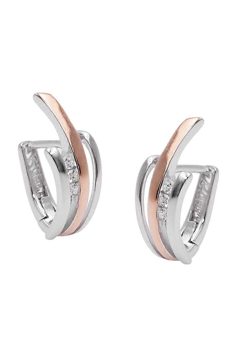 Hoop Earrings Two Tone Silver 925 - Gl93967
