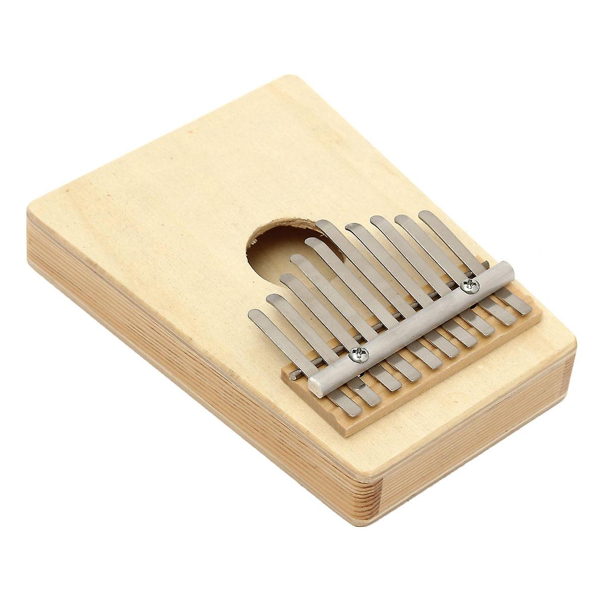10 Tone Red/natural Color Portable Wood Kalimba Thumb Piano Finger Percussion