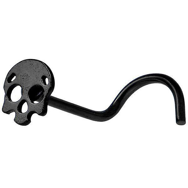 Nose ring screw with skull design 20 gauge surgical steel
