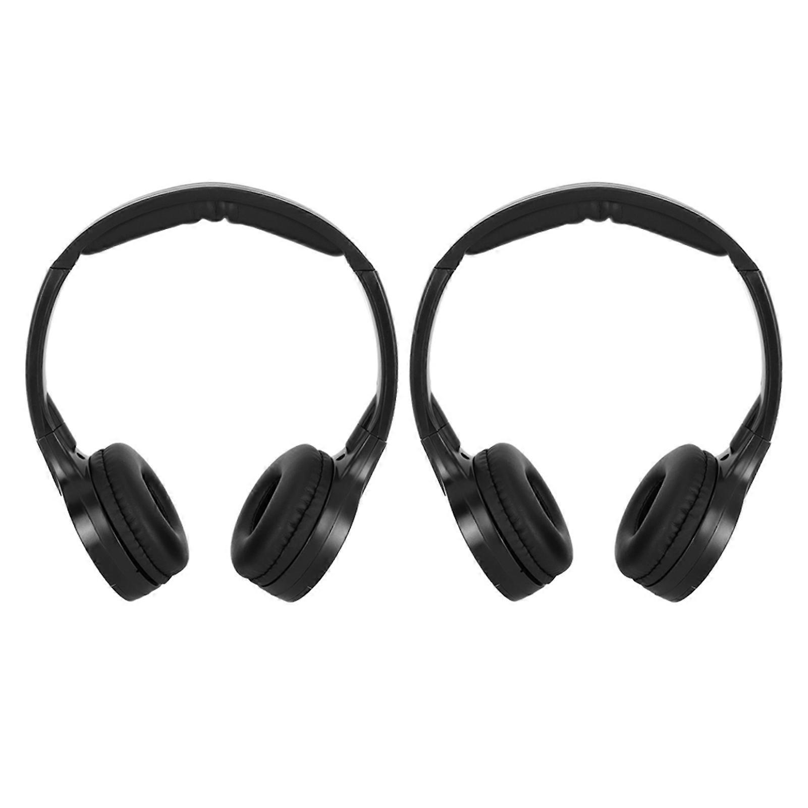 Wireless stereo headphones for headrest with IR transmission