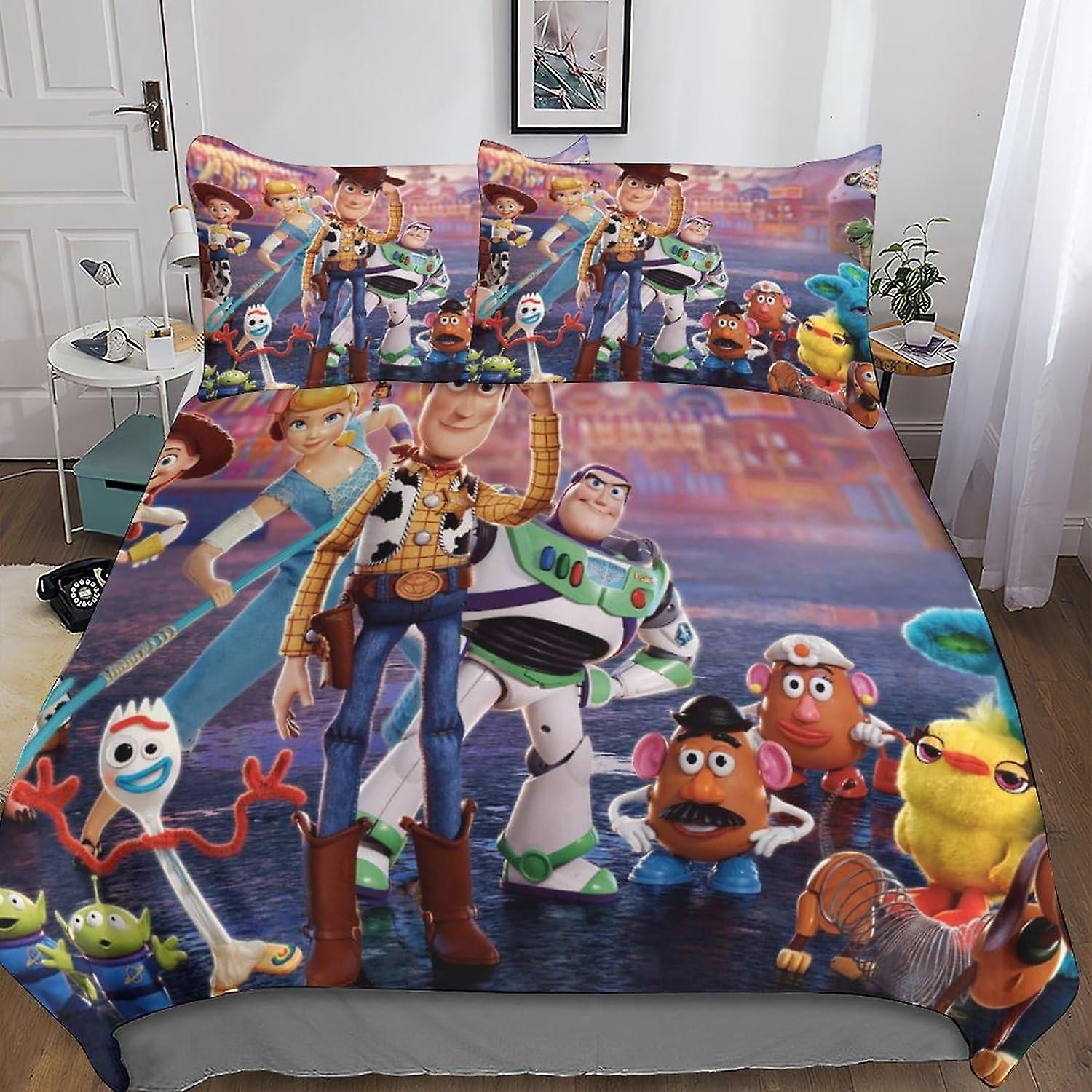 MYPALL Toy Story 3-piece Set Bedding Set 3D Print Comforter Cover with Zipper ForTeens And Kids Adults Soft Microfiber Bedspread Cover