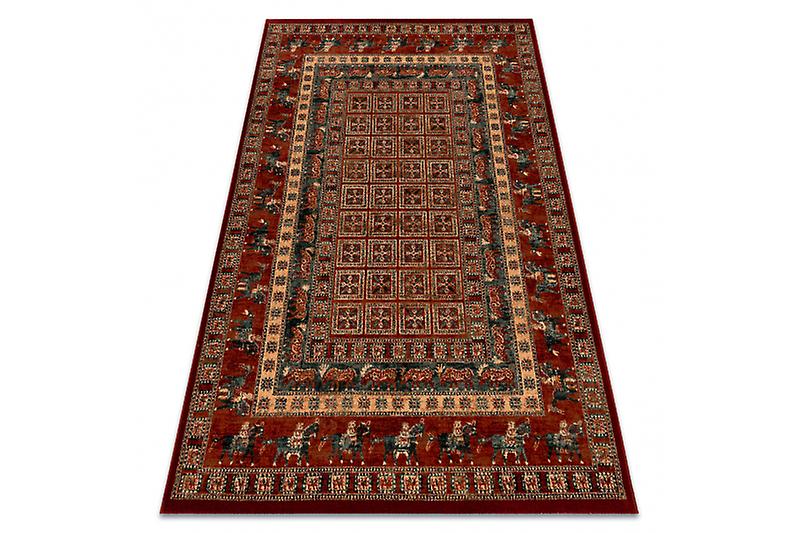 Wool carpet KASHQAI 4301 300 oriental, frame terracotta / green