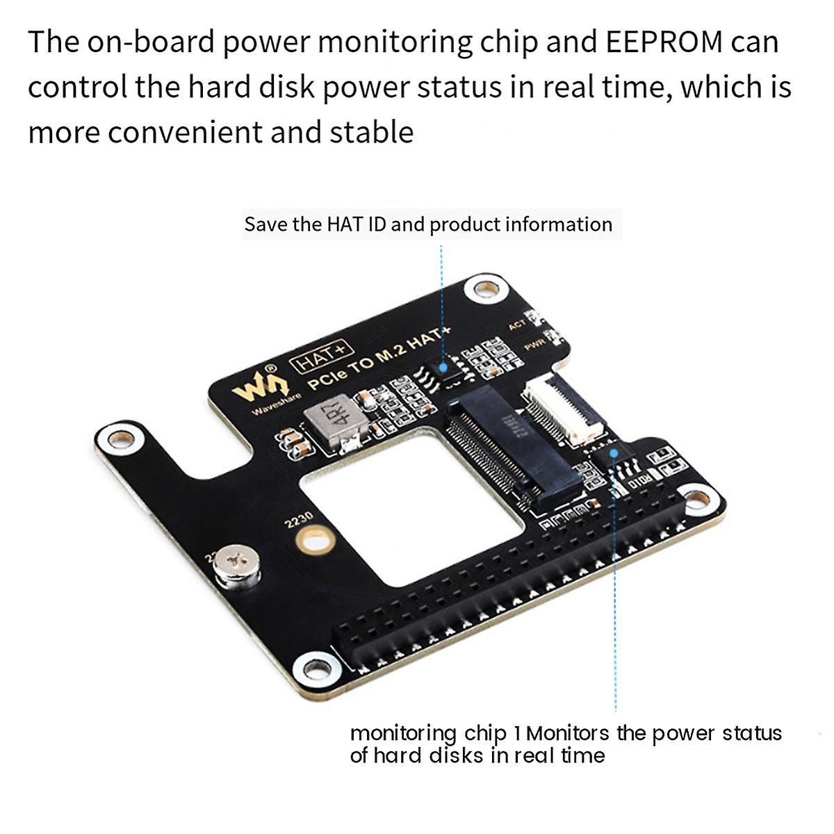 for 5 PCIe to M.2 Adapter Board NVMe Protocol M.2 Interface Hard Disk HAT+ Standard Module with He