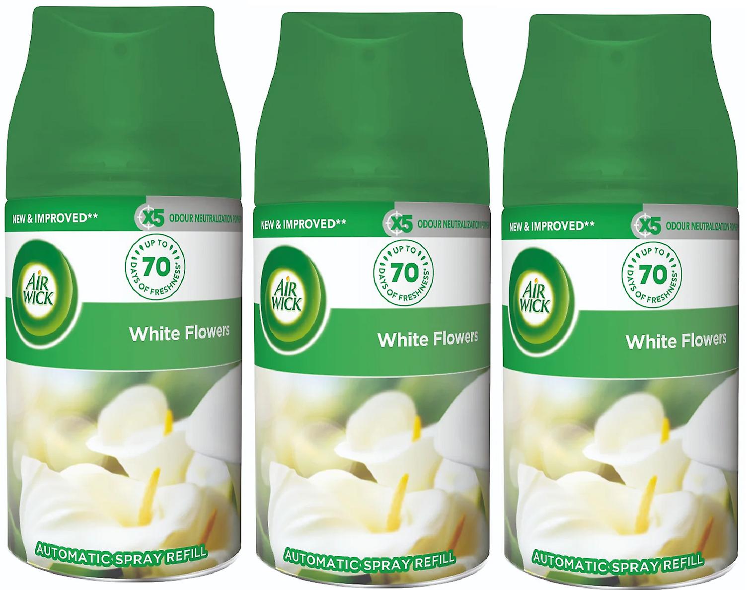 3 x Air Wick Freshmatic Max Automatic Spray Refill 250ml - Flores Blancas