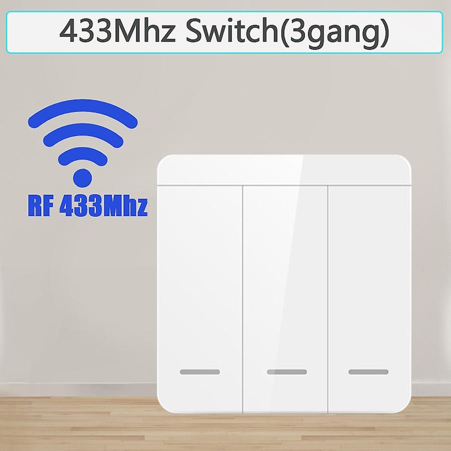 Wireless Smart Switch Light Rf 433mhz 86 Wall Panel Switch 1/2/3gang Mini Relay Receiver 10a 110v 220v Home Led Light Lamp Fan