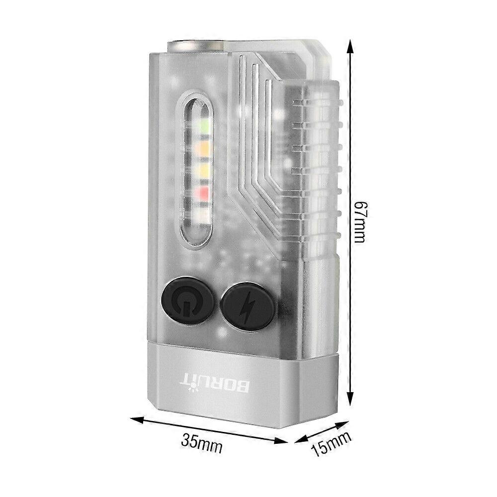 BORUiT V10 LED Keychain EDC Flashlight USB Rechargeable Magnetic Torch Work Lamp