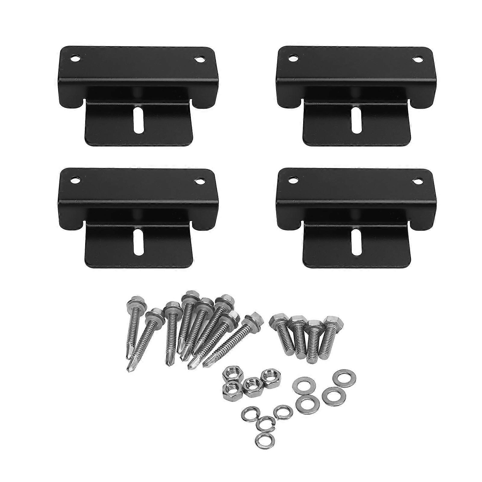 Solar Panel Mounting Bracket Aluminum Solar Panel Z Brackets for RV Boats Wall Caravan Yachts Black E2U711