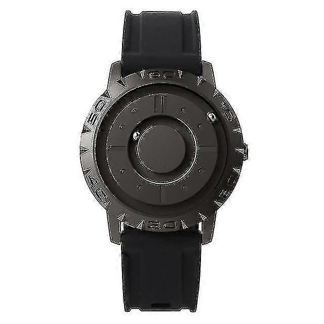 Magnetic Pointer Free Concept Quartz Watch(black)