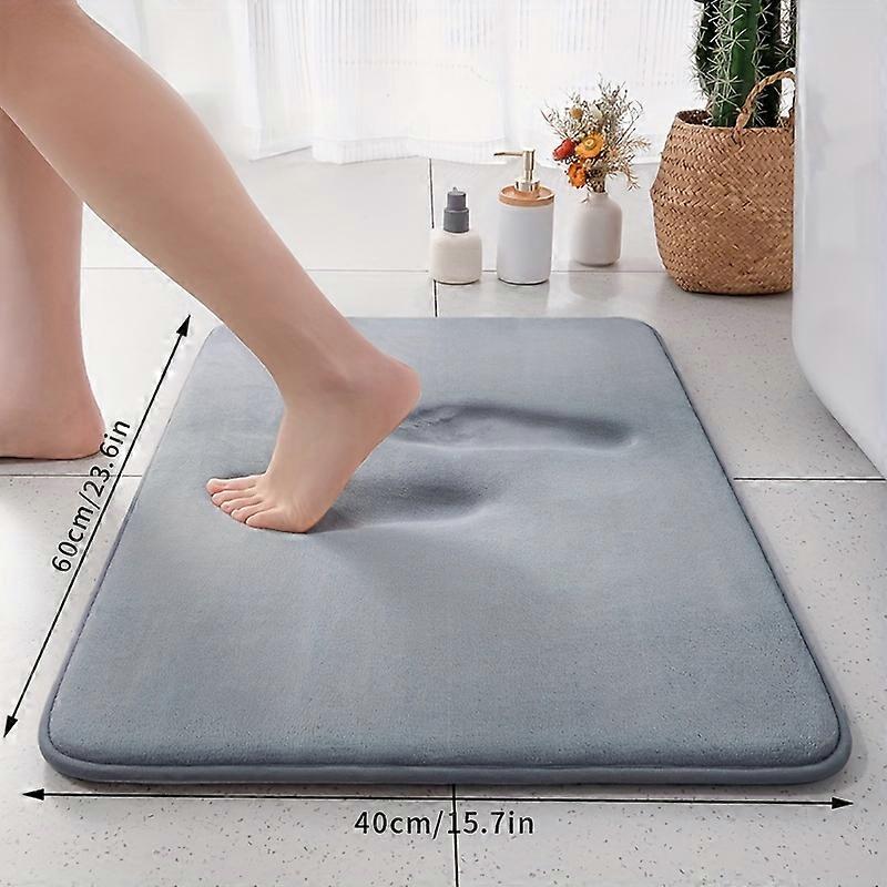 Super Absorbent Memory Foam Bath Mat - Luxuriously Soft, Quick-Dry, Non-Slip & Machine Washable - Ideal for Home Decor, Enhances Bathroom Safety & Aes