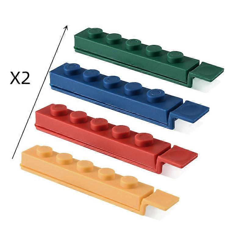 4/8pcs Sealing Clip Kitchen Supplies, Large Building Block Food, Snack Sealing Clip, Puzzle Plastic Bag Clip, Rod Sealing Clip, Building Block Clip