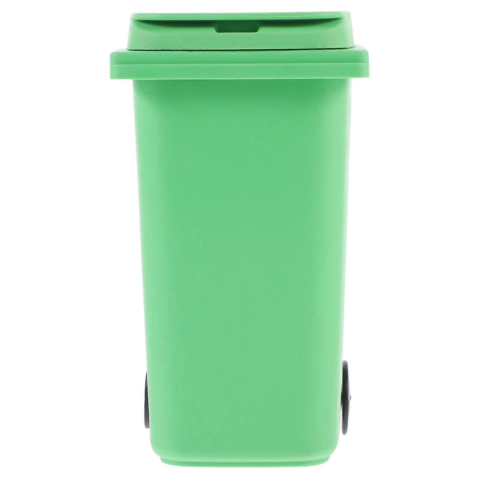 Multi-function Mini Desktop Trash Can Desktop Waste Bucket Office Table Waste Can Green