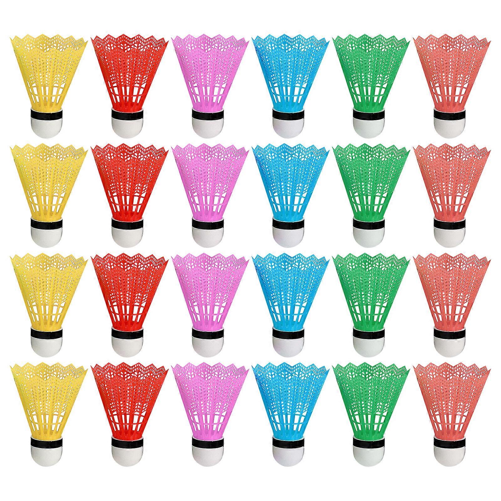 24st Plast Shuttlecock Färgglada Badminton Game Ball Head Shuttlecock Lätt Vikt