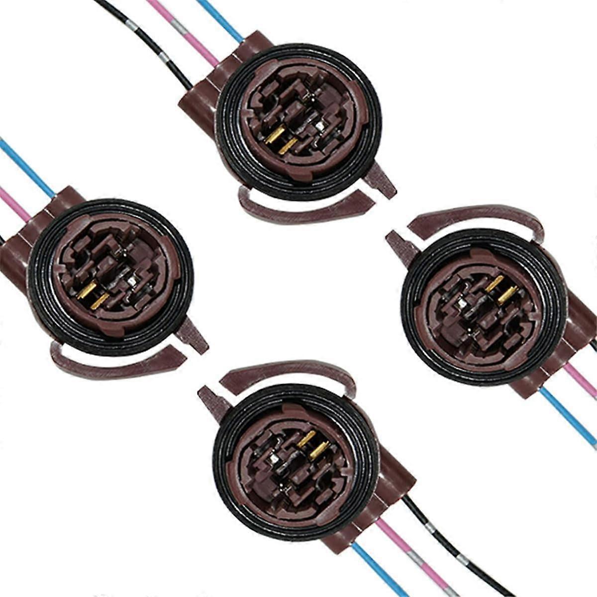 4PCS 3157 Pre-Wired Harness Sockets, Car LED Bulbs Socket Adapters, Bulb Pigtail Socket Plug Connectors