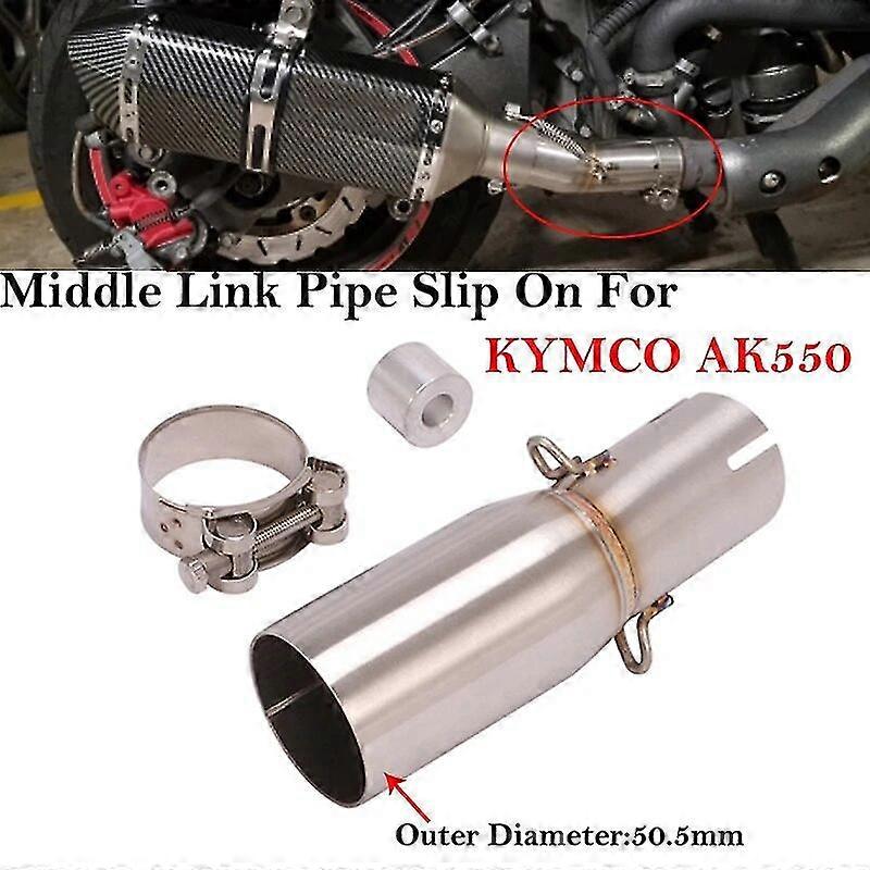 unique pipeFor KYMCO AK550 AK 550 Motorcycle Escape System Slip On Modify Middle Link Pipe With Moveable DB Killer Muffler
