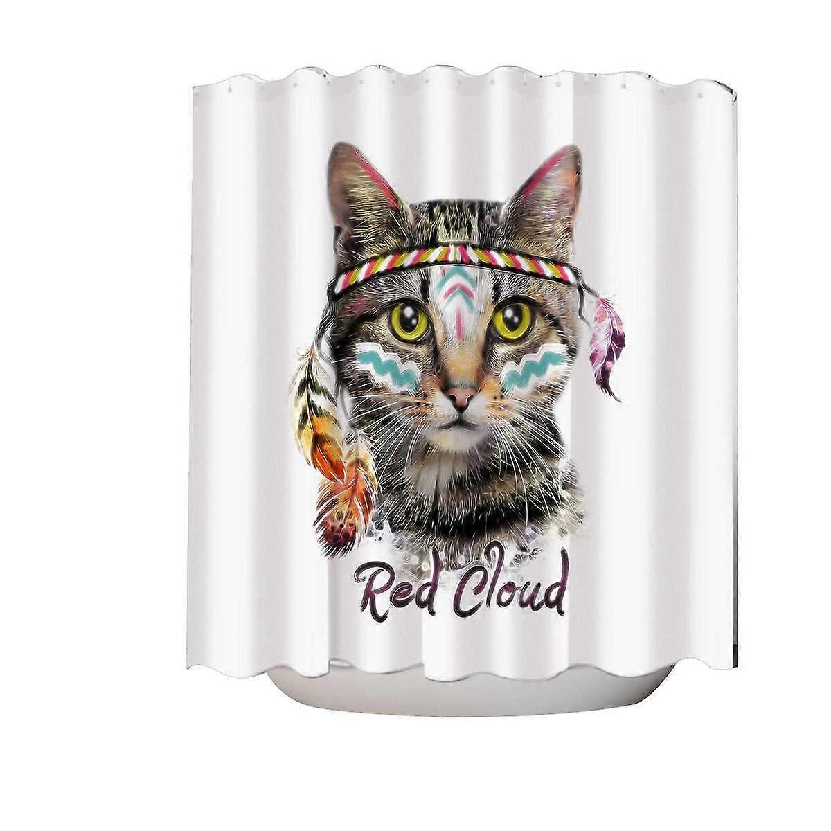 Cool Native American Cat Shower Curtain