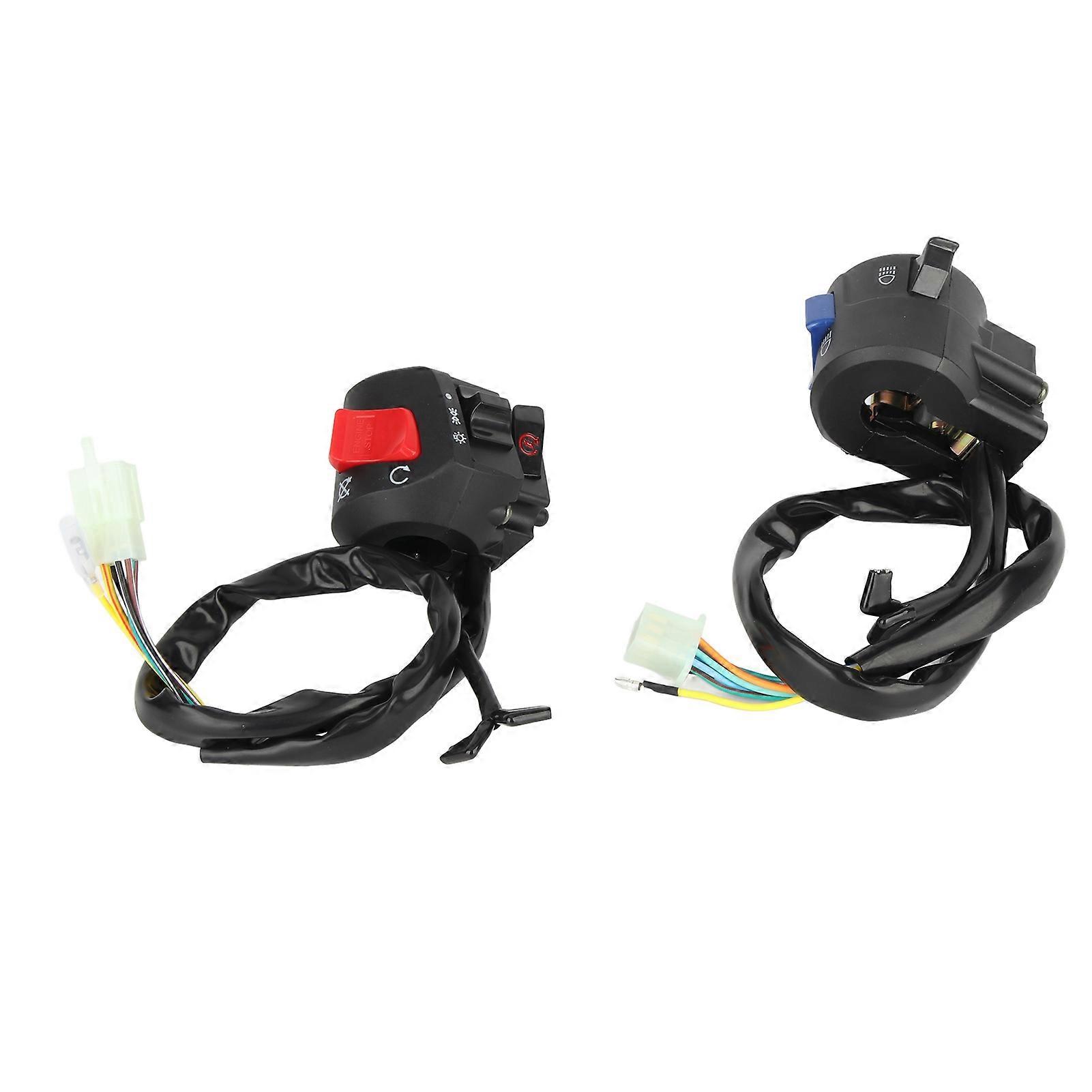 1 Pair Motorcycle 7/8inch Left and Right Handlebar Mount Switch with Horn and Ignition Control