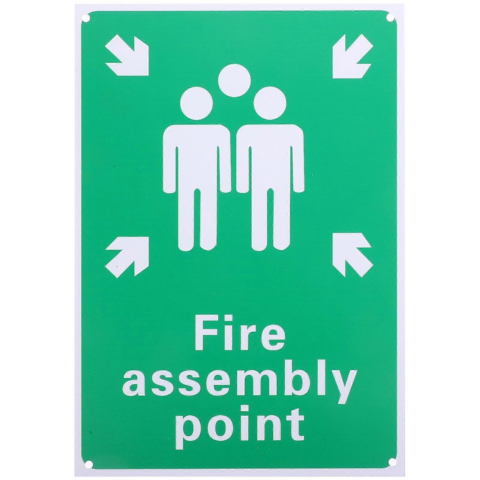 Fire Assembly Point Sign Aluminum Emergency Sign with Symbol and Text for Park Garden