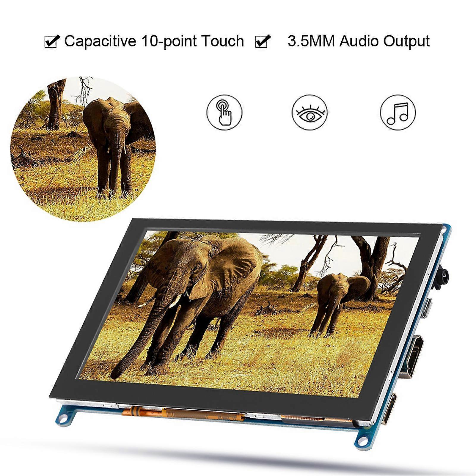 5 inch HDMI LCD(H) 800*480 Backlight Capacitive with Audio Output Touch Screen For Raspberry Pi
