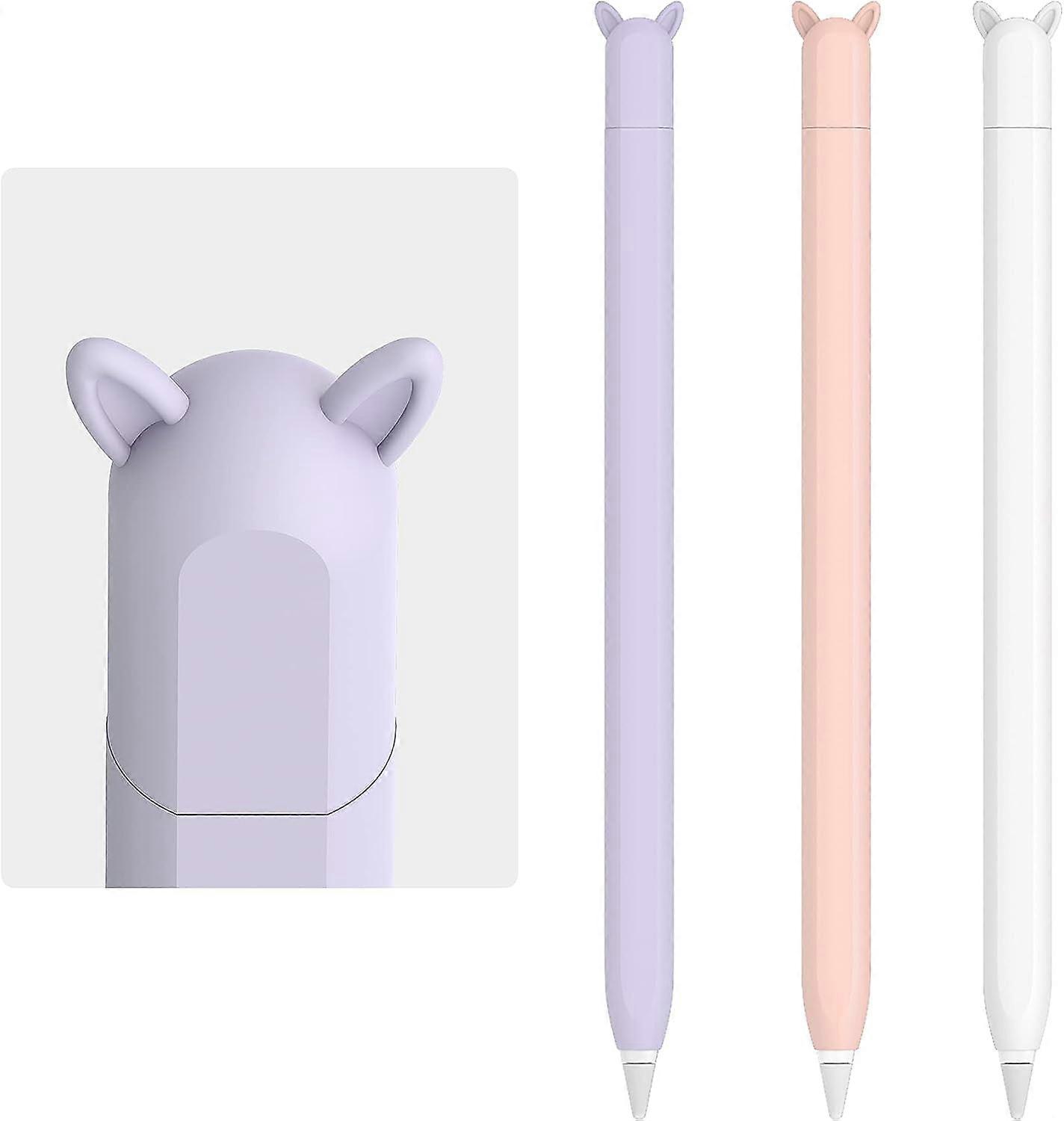 QQDD Pack Cute Ear Case Silicone Skin Cover for Apple Pencil 2nd