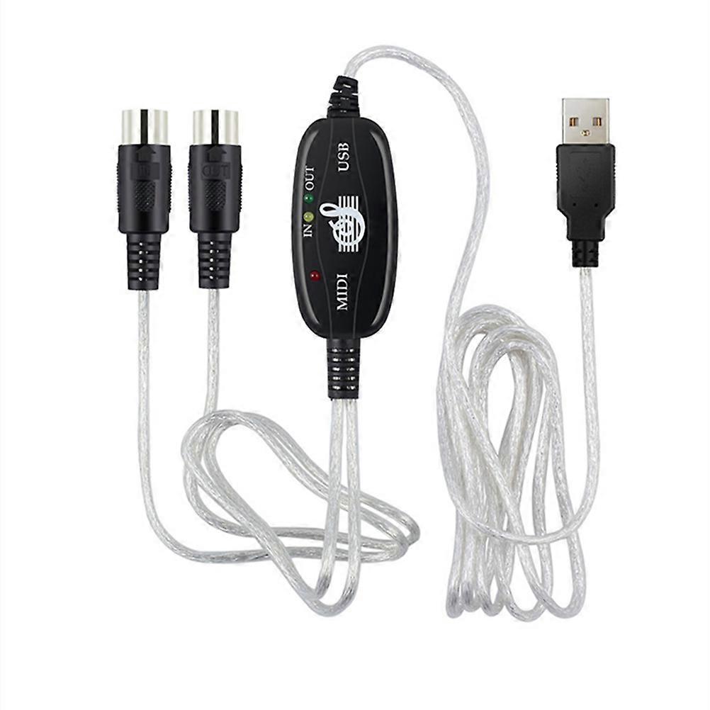 180x2cm MIDI Cable to USB MIDI Cable Music Editing Cord Keyboard Connection Cable