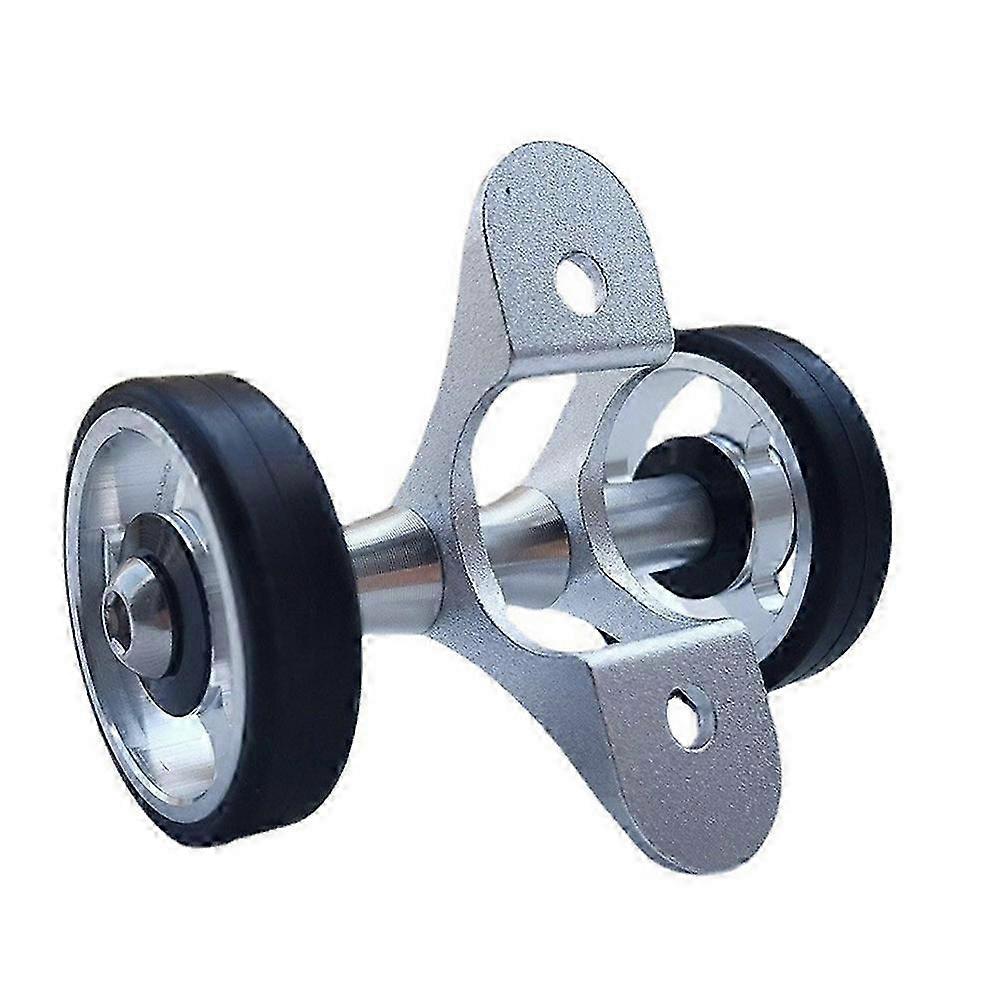 Bicycle Easywheel Aluminum Alloy for Mudguard Rollers Wheels Easy Install Double Wheels Silver