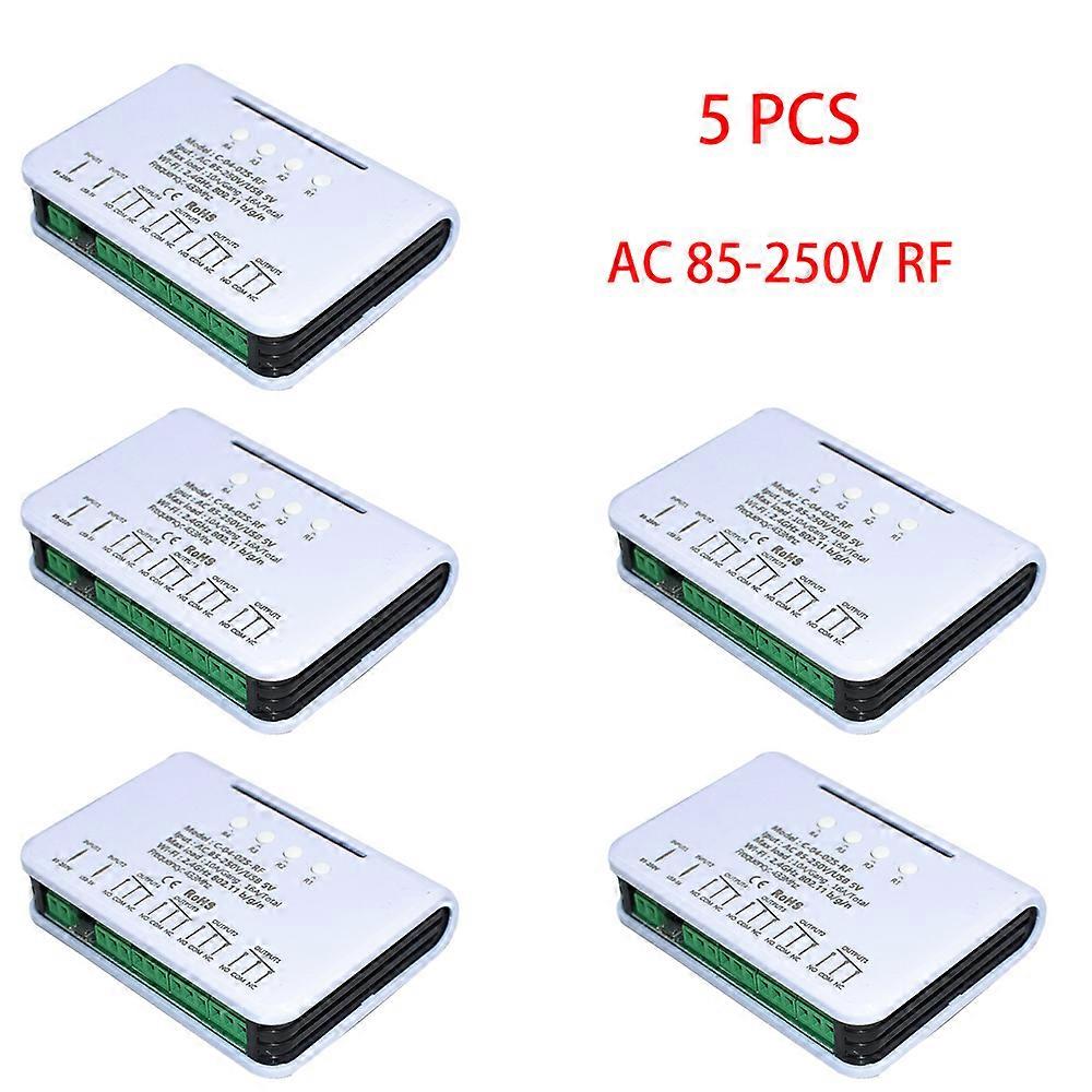 5x Smart Home Module 4CH 10A Relays WIFI Wireless Universal Switch Smart Remote Work with Alexa Google Home APP