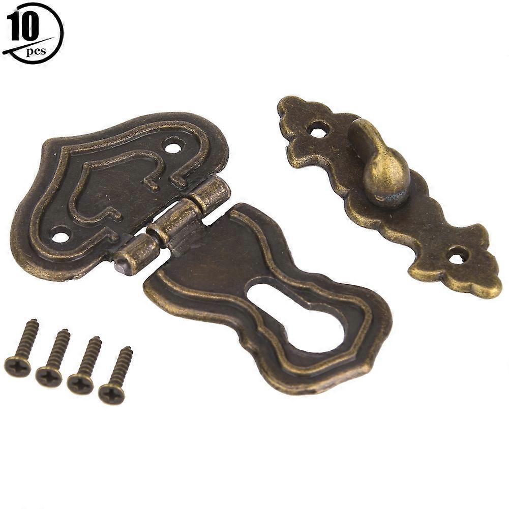 10 Pcs Hasp Latch Antique Style Zinc Alloy Boxes Bronze Coloured Latch Catch YEMAA