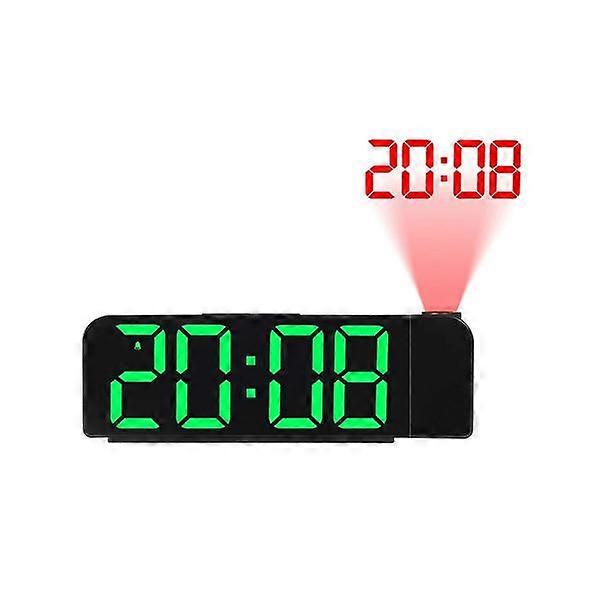180 Rotation Projection Alarm Clock 12/24h LED Digital Clock USB Charge Ceiling Projector Alarm Cl