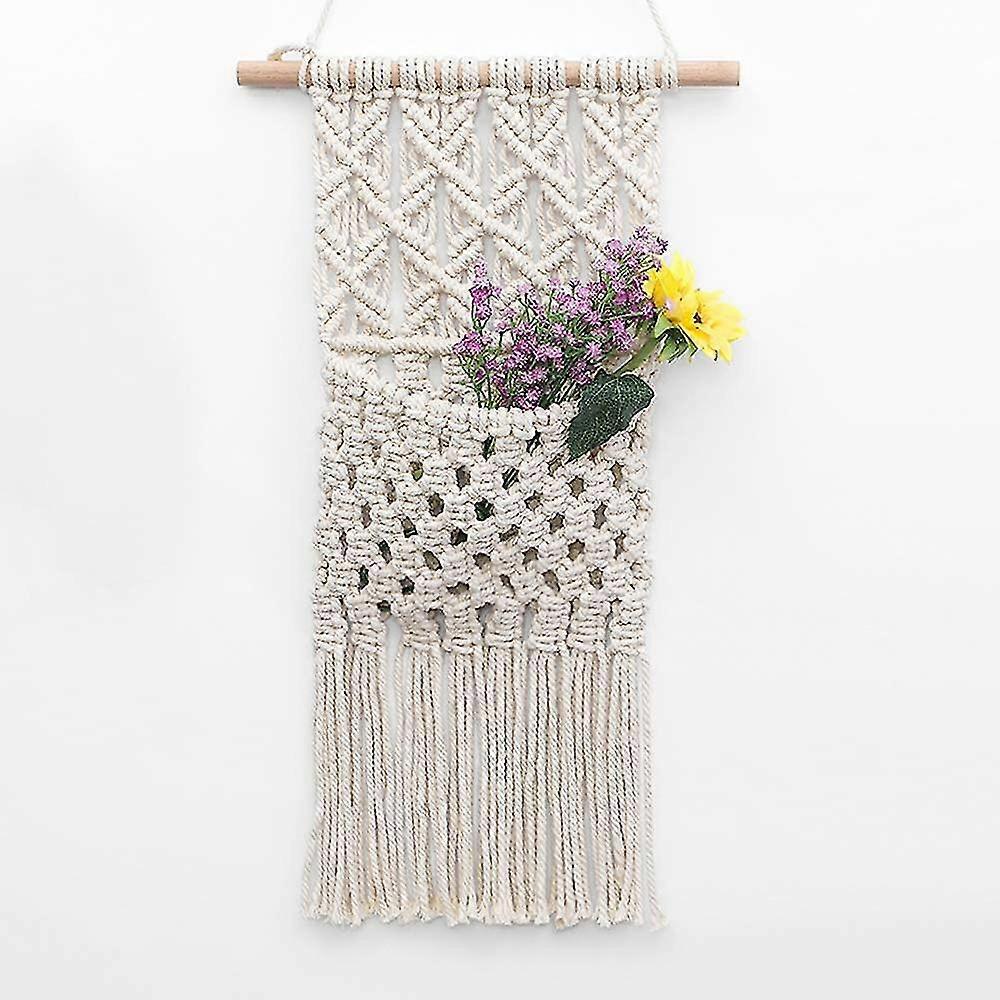 Makramee Blumen Aufbewahrung Schlssel Organizer Mail Halter Baumwolle  Gewebte hngende Tasche Boho Wanddekoration | Fruugo DE