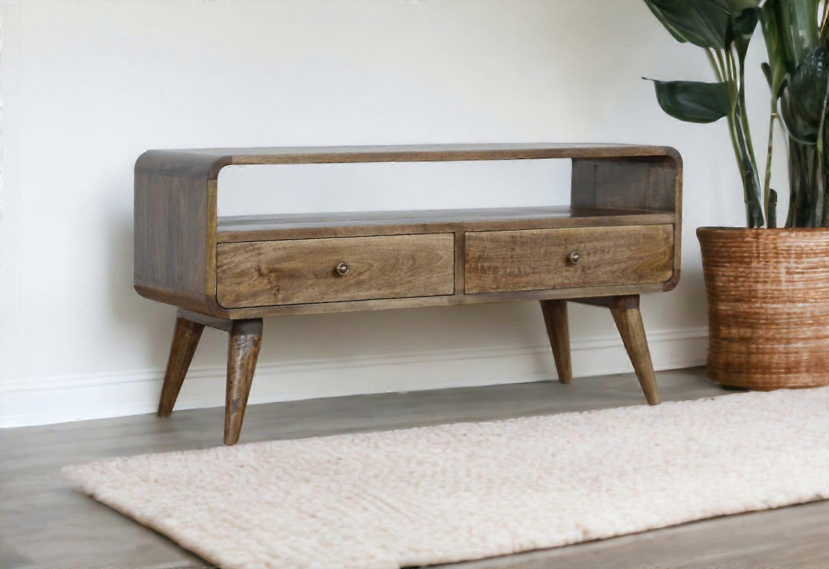 Retro Narrow Media Unit Grey Washed