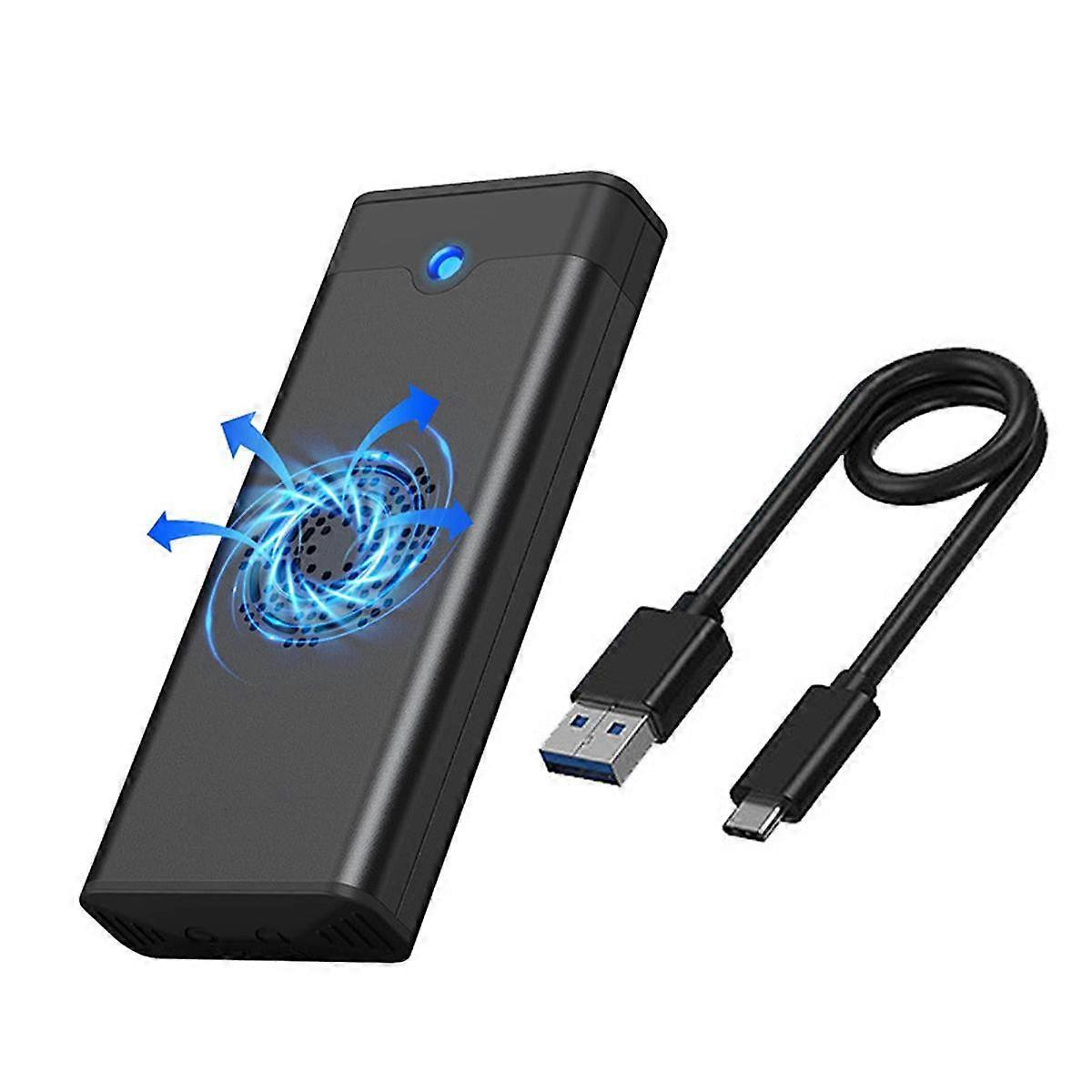 M.2 NVME NGFF Dual Protocol External SSD Enclosure Adapter with Cooling Fan 10Gbps Type-C 3.1 SSD B