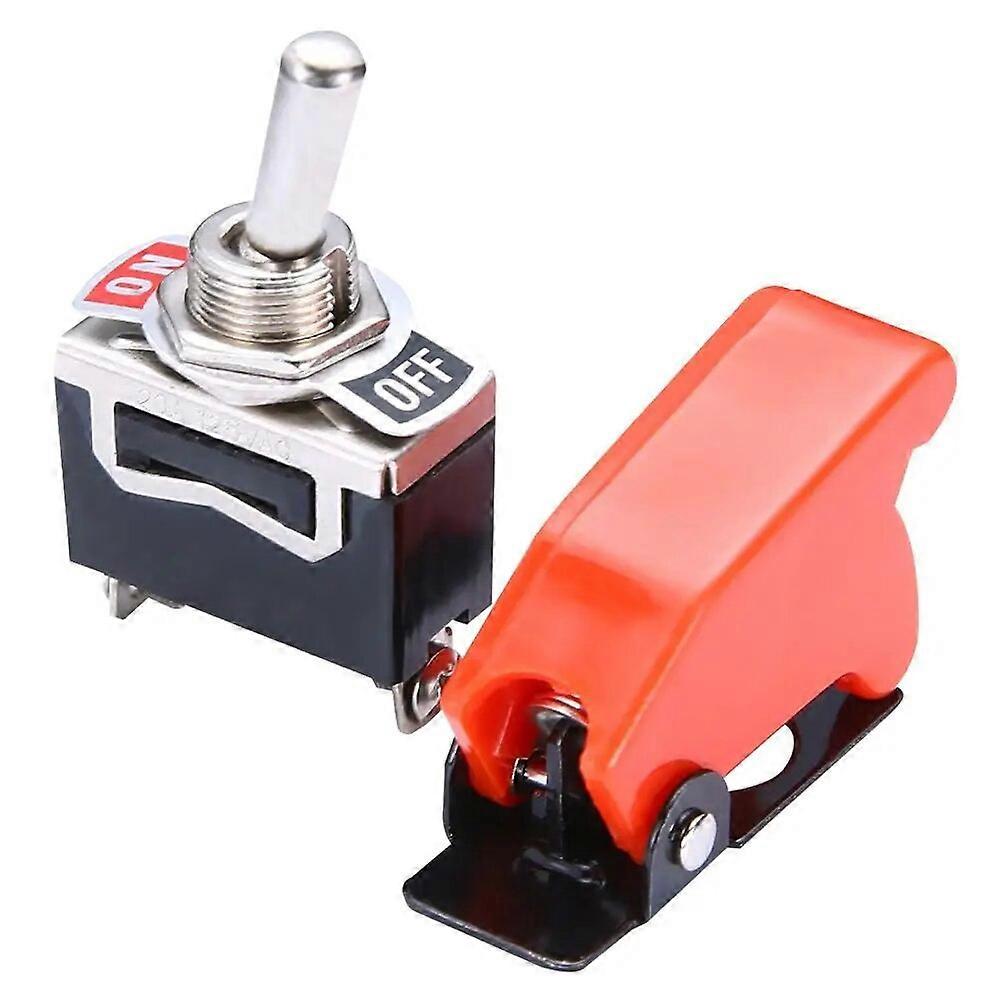 1 Set 10A 125V Red Illuminated LED Toggle Switch Durable ON/OFF SPST Toggle Switch Metal Lever Car Dash Light+Switch Cap