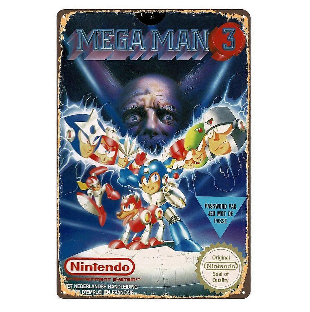Mega Man 3 Nintendo Nes Retro Video Game Metal Poster - (8x12 inch) BPA704